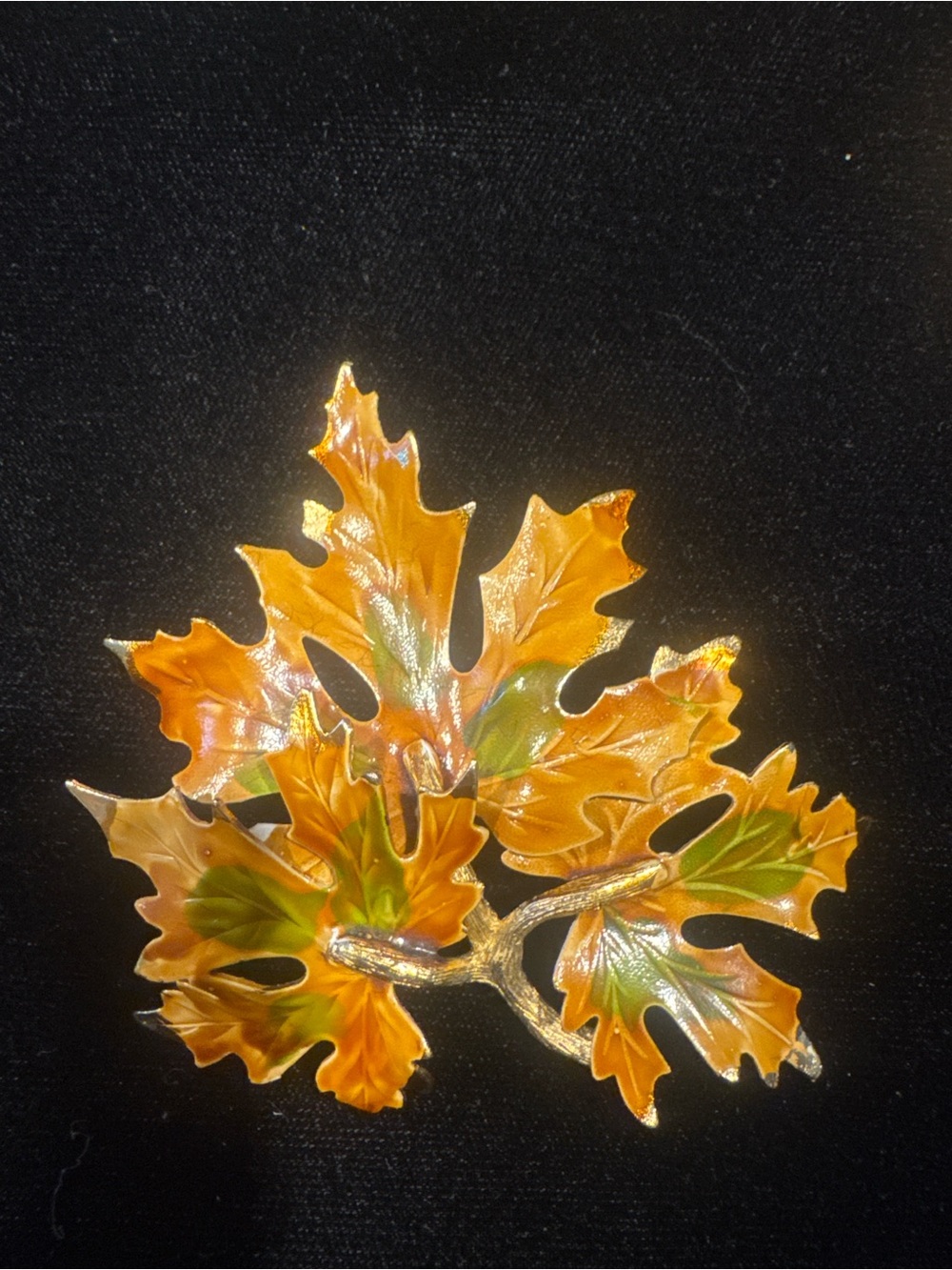 Vintage Weiss Signed Fall Leaf Brooch